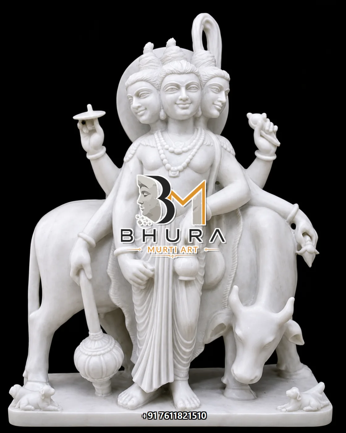 Dattatreya Shwet Makrana Cow Vahan Collection - design variant 4