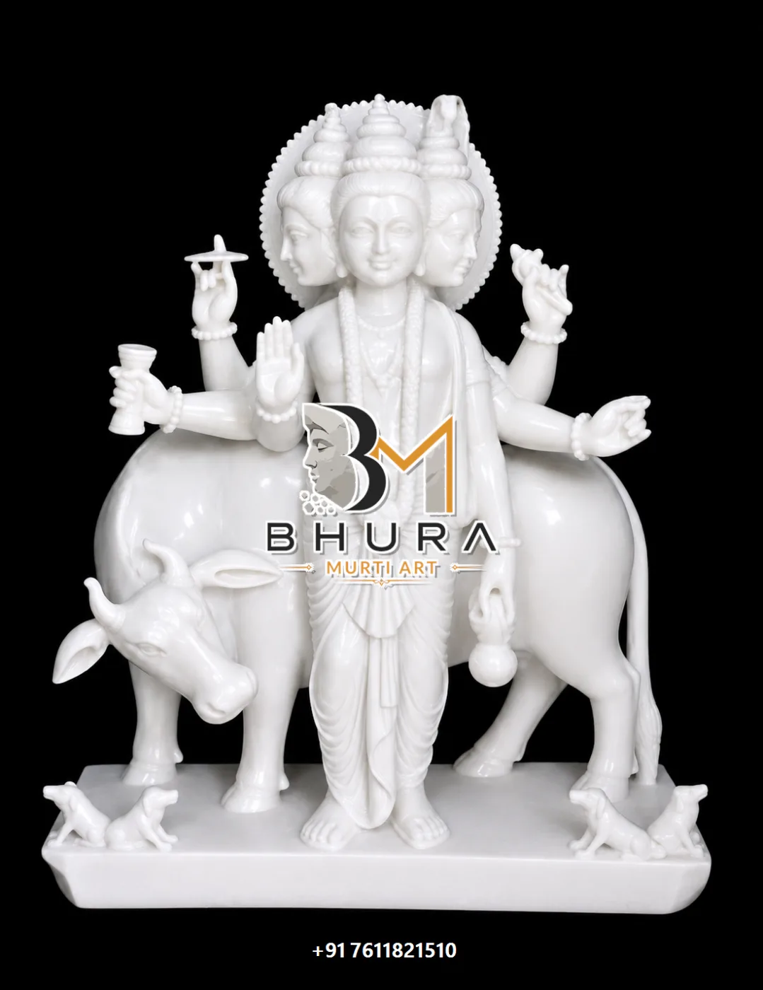 Dattatreya Hand-Carved Makrana Divine Collection - design variant 2