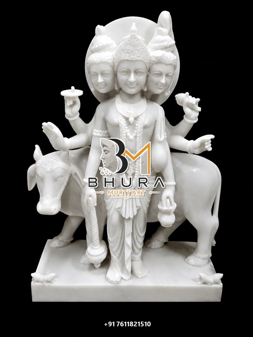 Dattatreya Hand-Carved Makrana Divine Collection - design variant 5