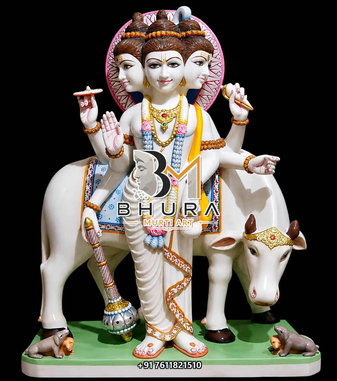 Dattatreya Ivory Gold Cow Vahan Collection - design variant 3