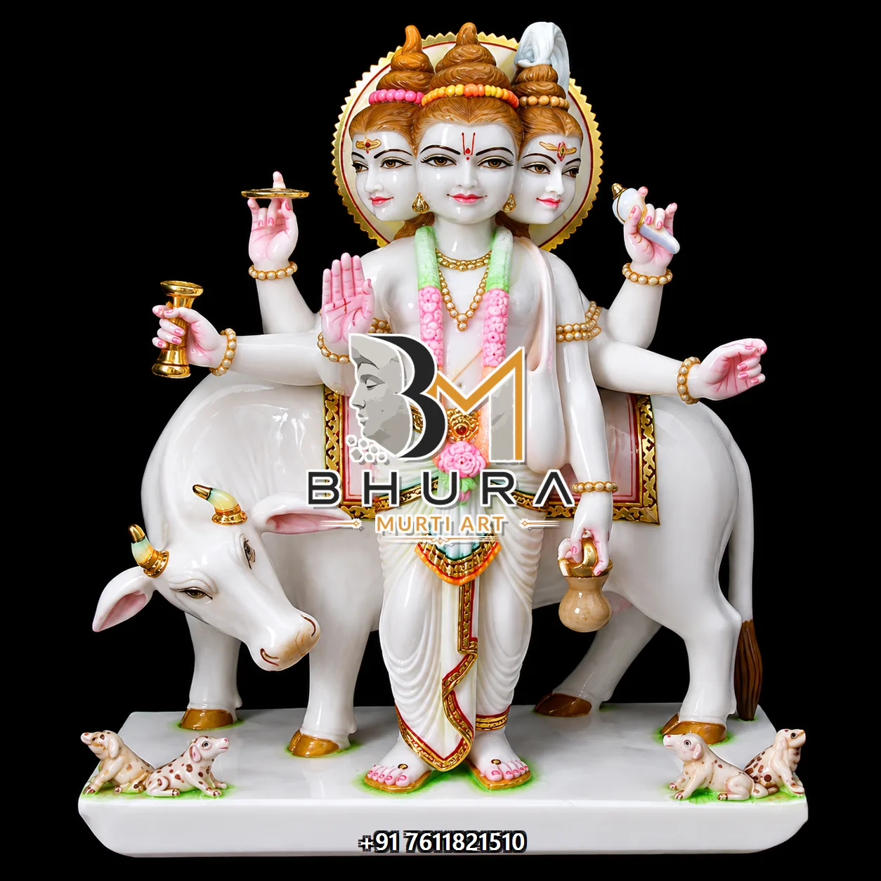 Dattatreya Ivory Gold Cow Vahan Collection - design variant 4