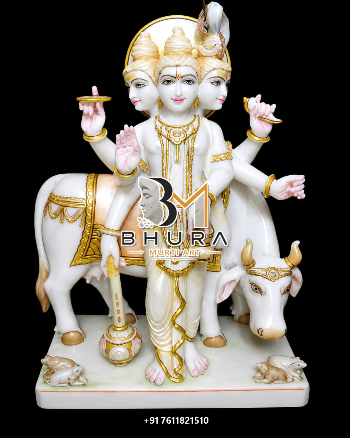 Dattatreya Ivory Gold Cow Vahan Collection - design variant 5