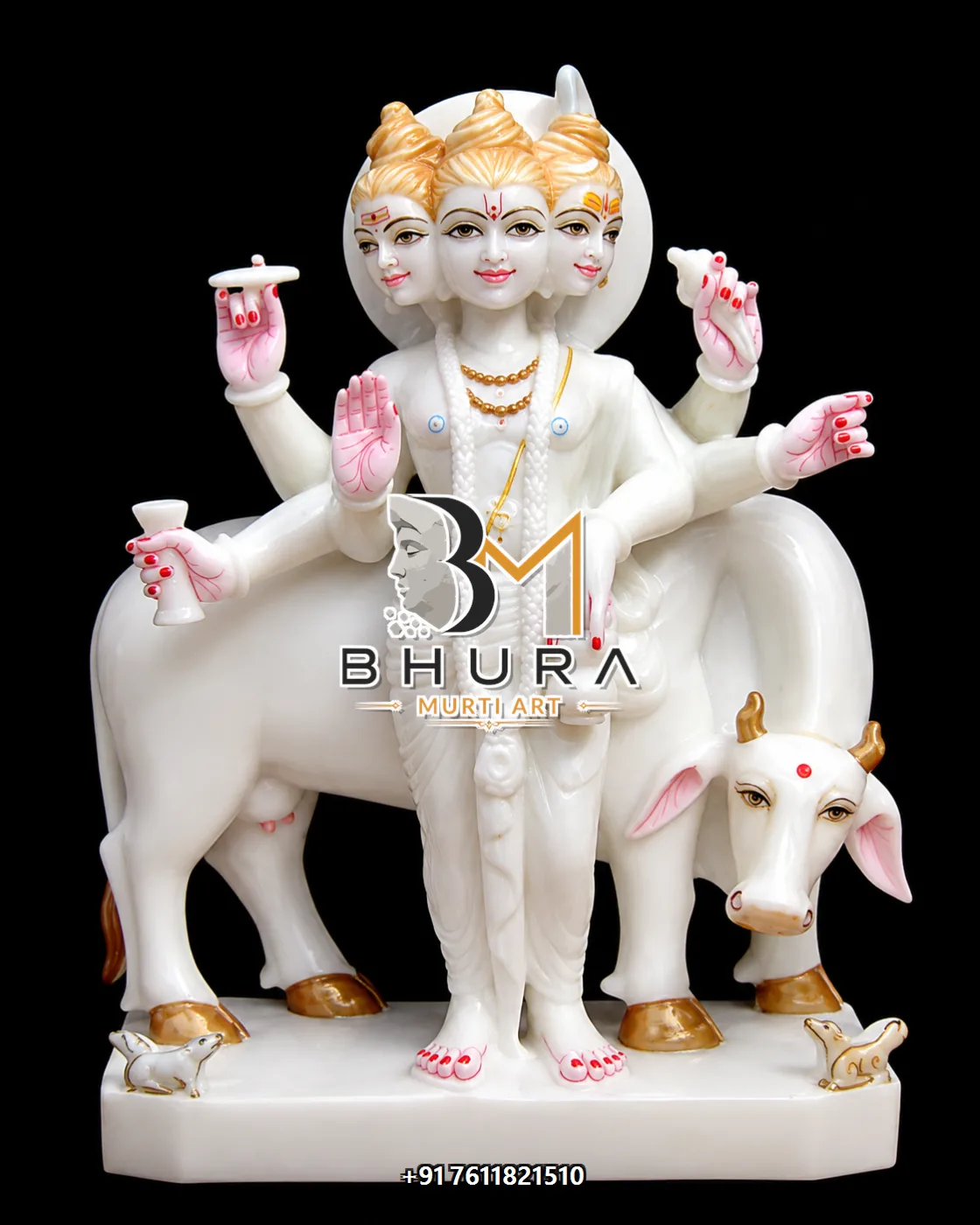 Dattatreya White Gold Cow Vahan Collection - design variant 3