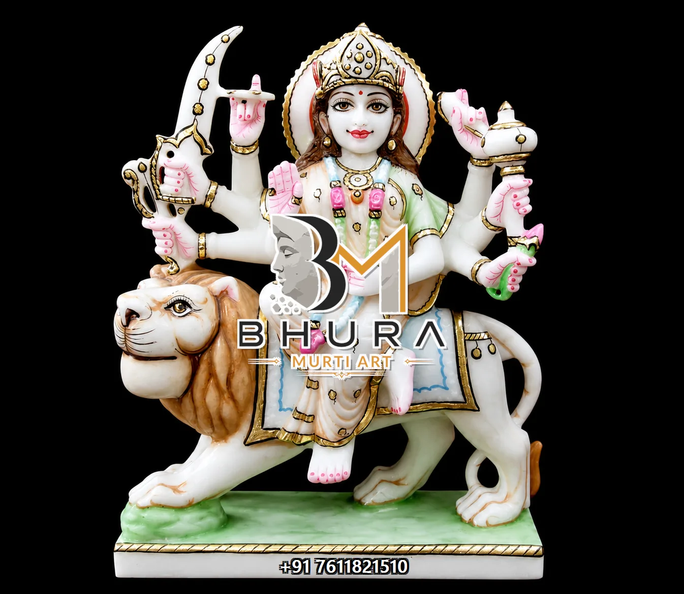 Durga Maa Pink Saree Lion Variant Collection - design variant 3
