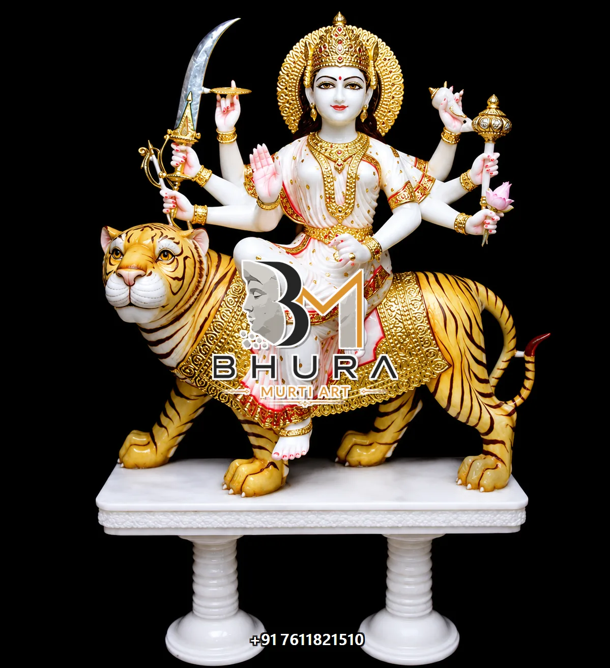Durga Maa Shwet Gold Lion Variant Collection - design variant 2