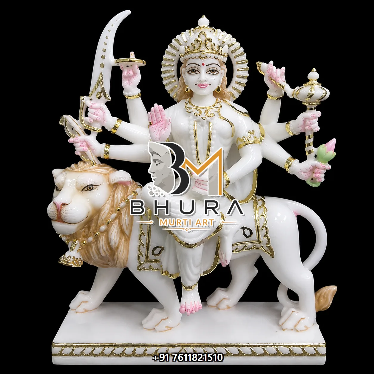 Durga Maa Shwet Gold Lion Variant Collection - design variant 4