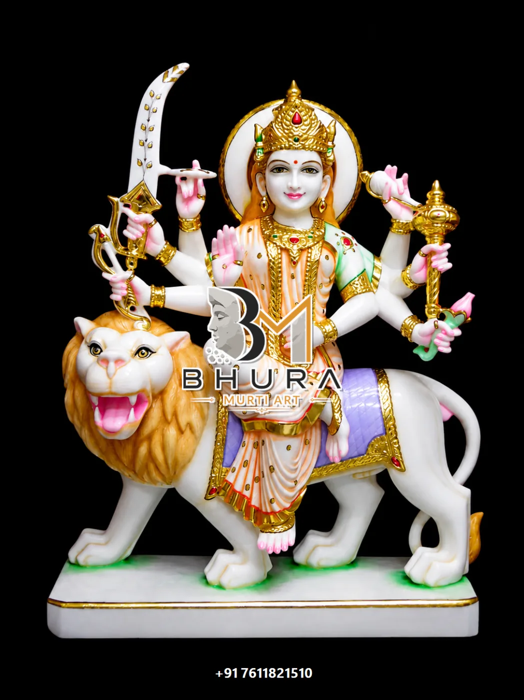 Durga Maa Red Gold Lion Variant Collection - design variant 5