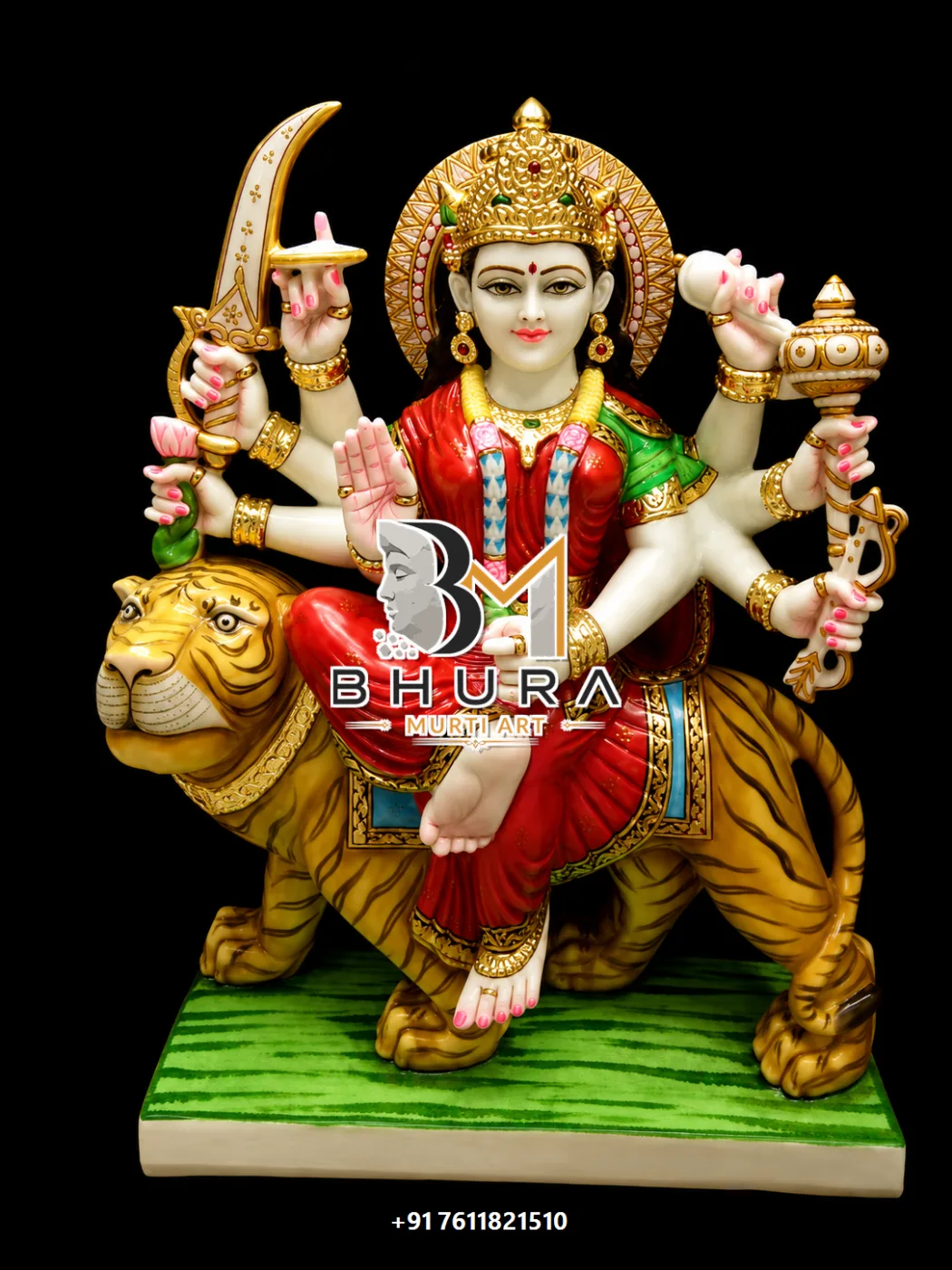 Durga Maa White Marble Lion Variant Collection - design variant 2