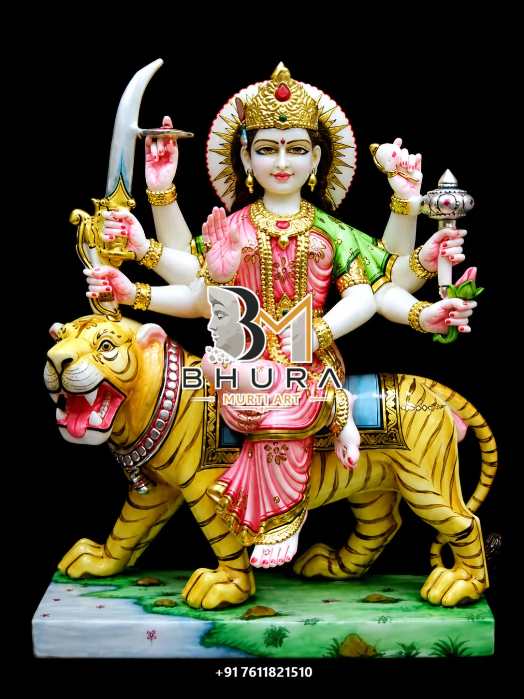 Durga Maa White Marble Lion Variant Collection - design variant 5