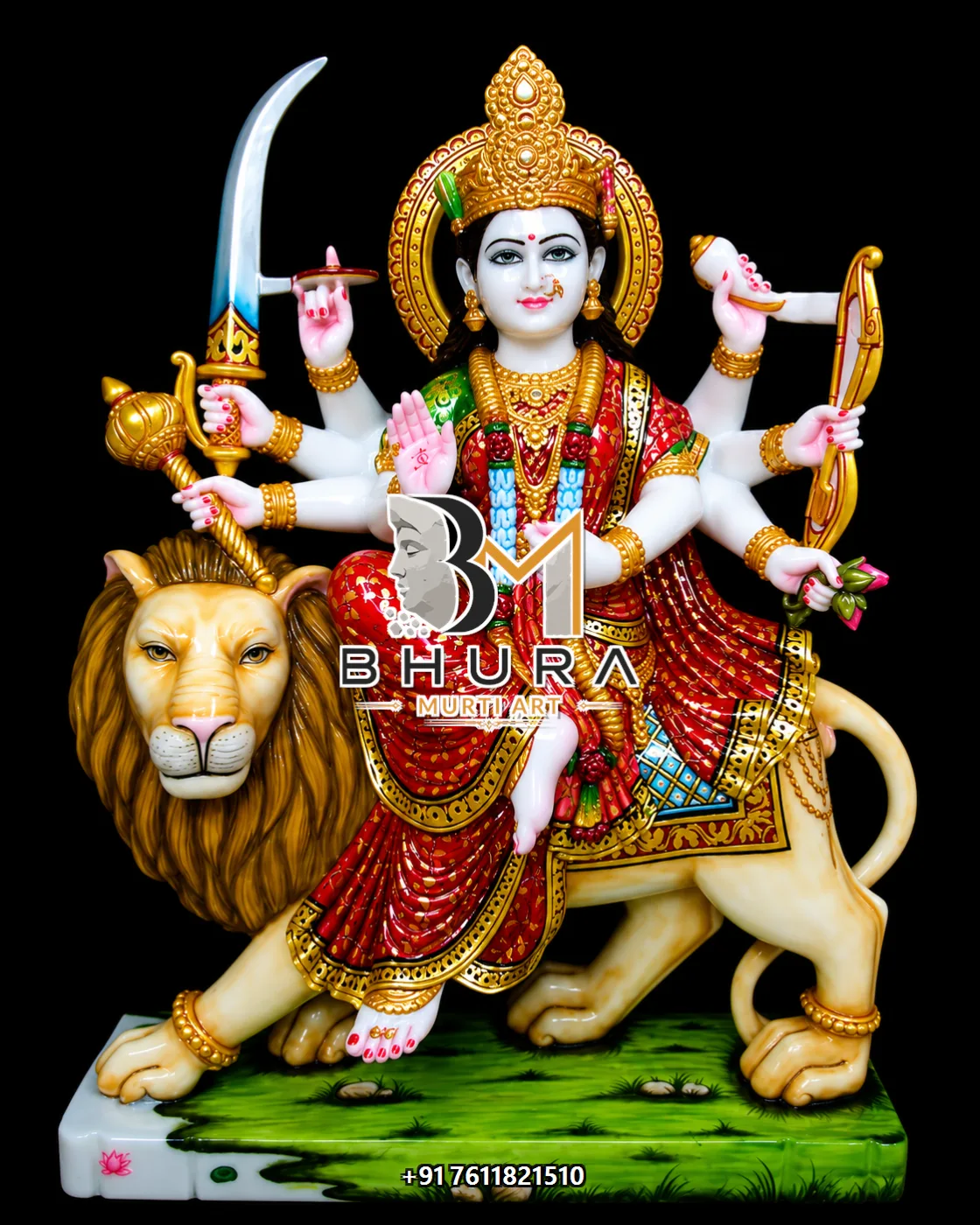 Durga Maa Red Green Lion Variant Collection - design variant 2