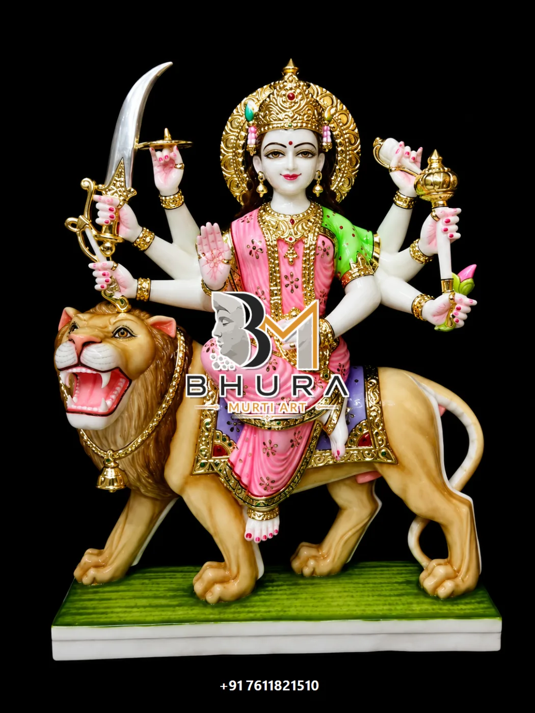 Durga Maa Red Green Lion Variant Collection - design variant 3