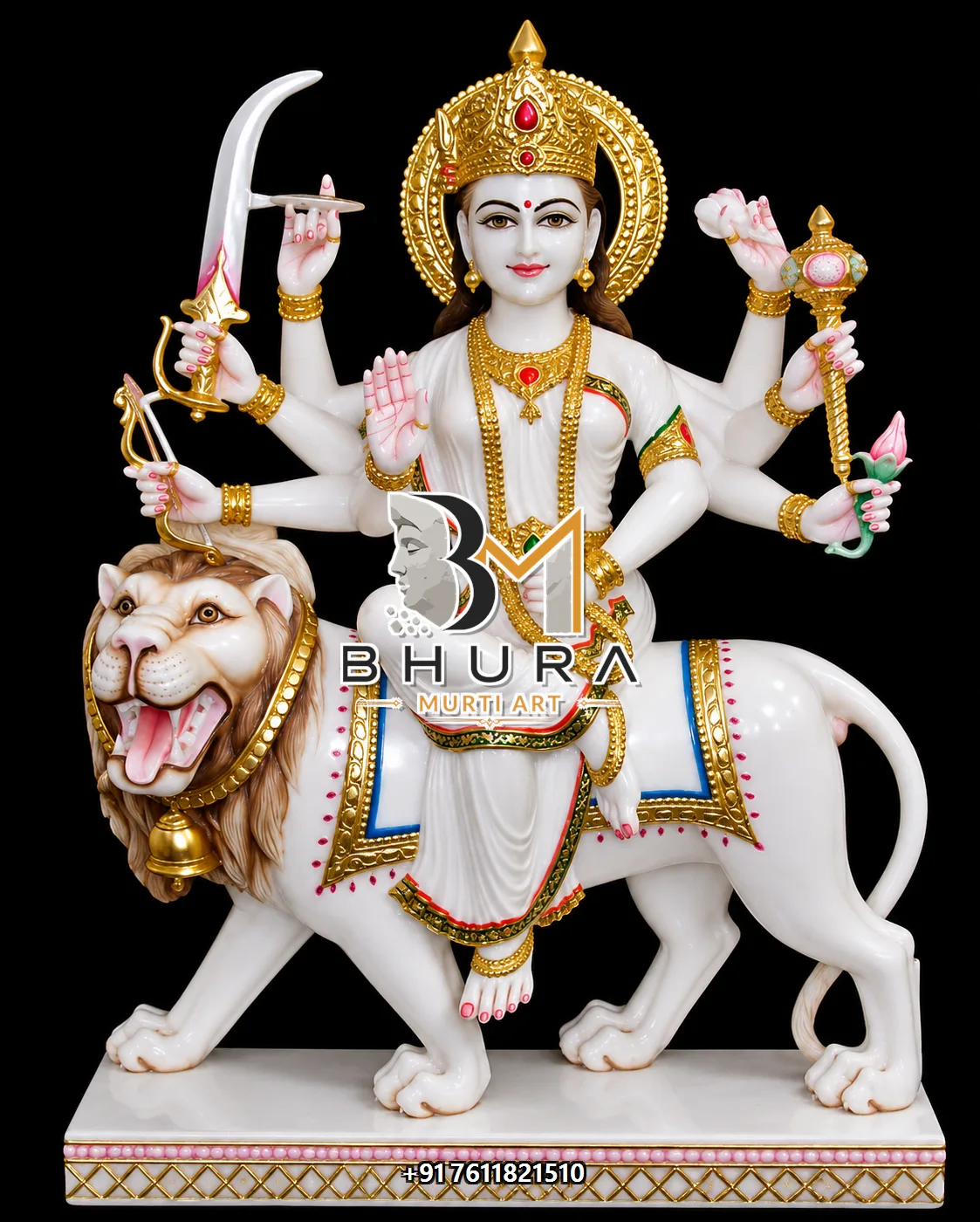 Durga Maa Red Green Lion Variant Collection - design variant 5