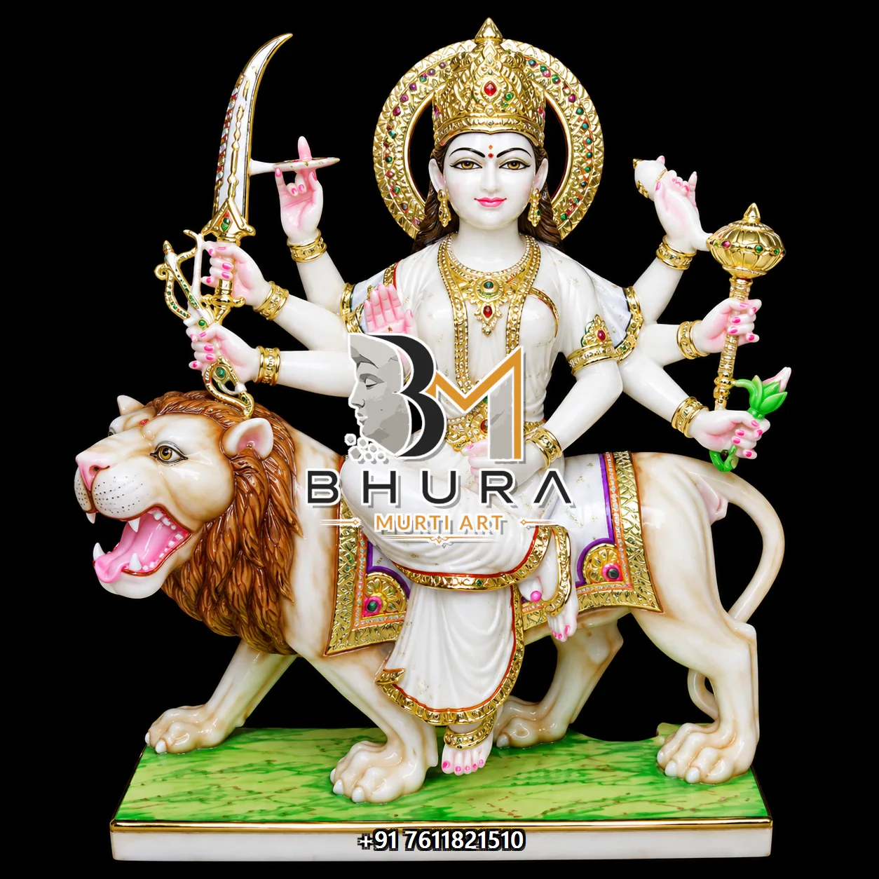 Durga Maa Pink Gold Lion Variant Collection - design variant 3