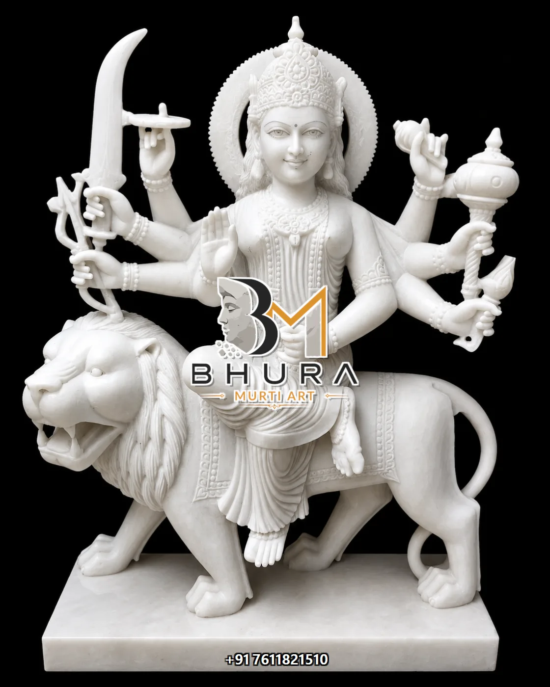 Durga Maa Natural Makrana Lion Collection - design variant 2