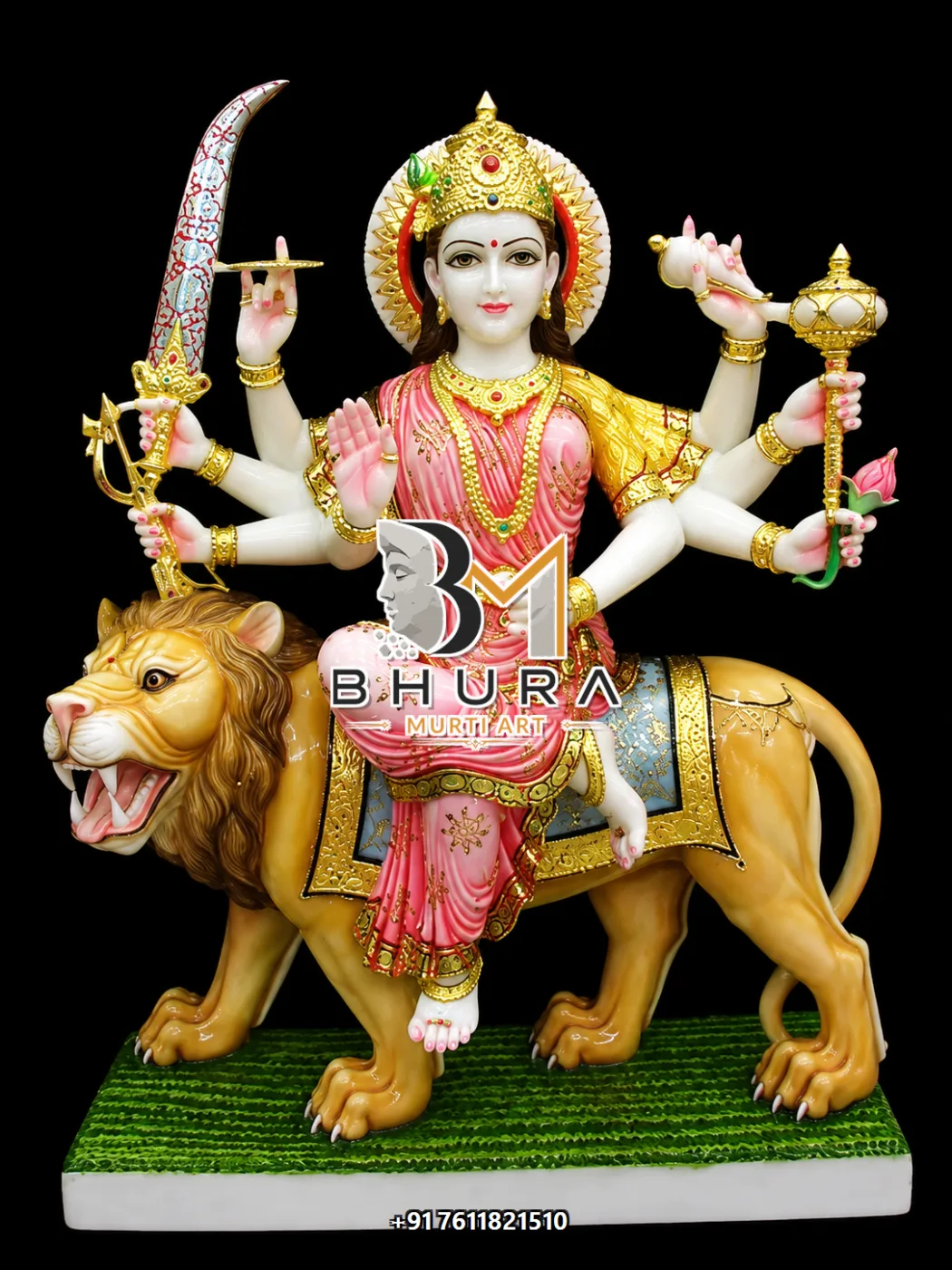 Durga Maa Natural Makrana Lion Collection - design variant 4