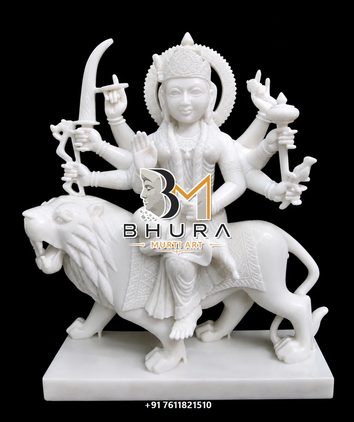 Durga Maa Ivory Gold Lion Variant Collection - design variant 5