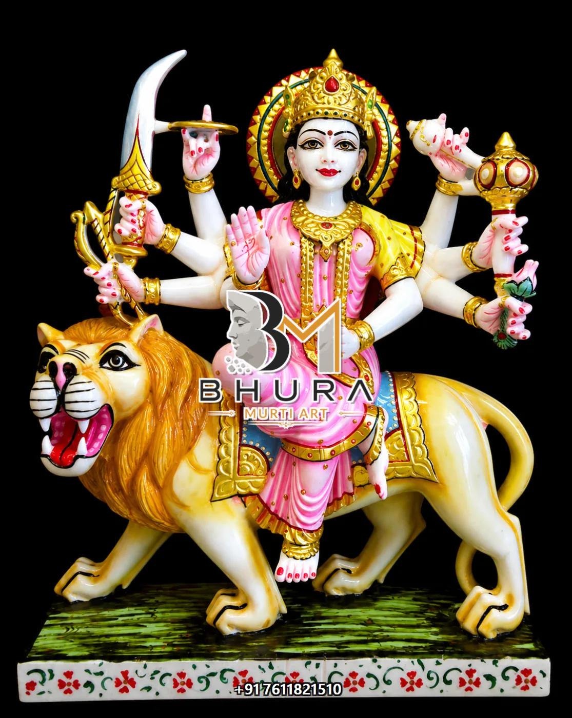 Durga Maa Soft Pink Lion Variant Collection - design variant 3