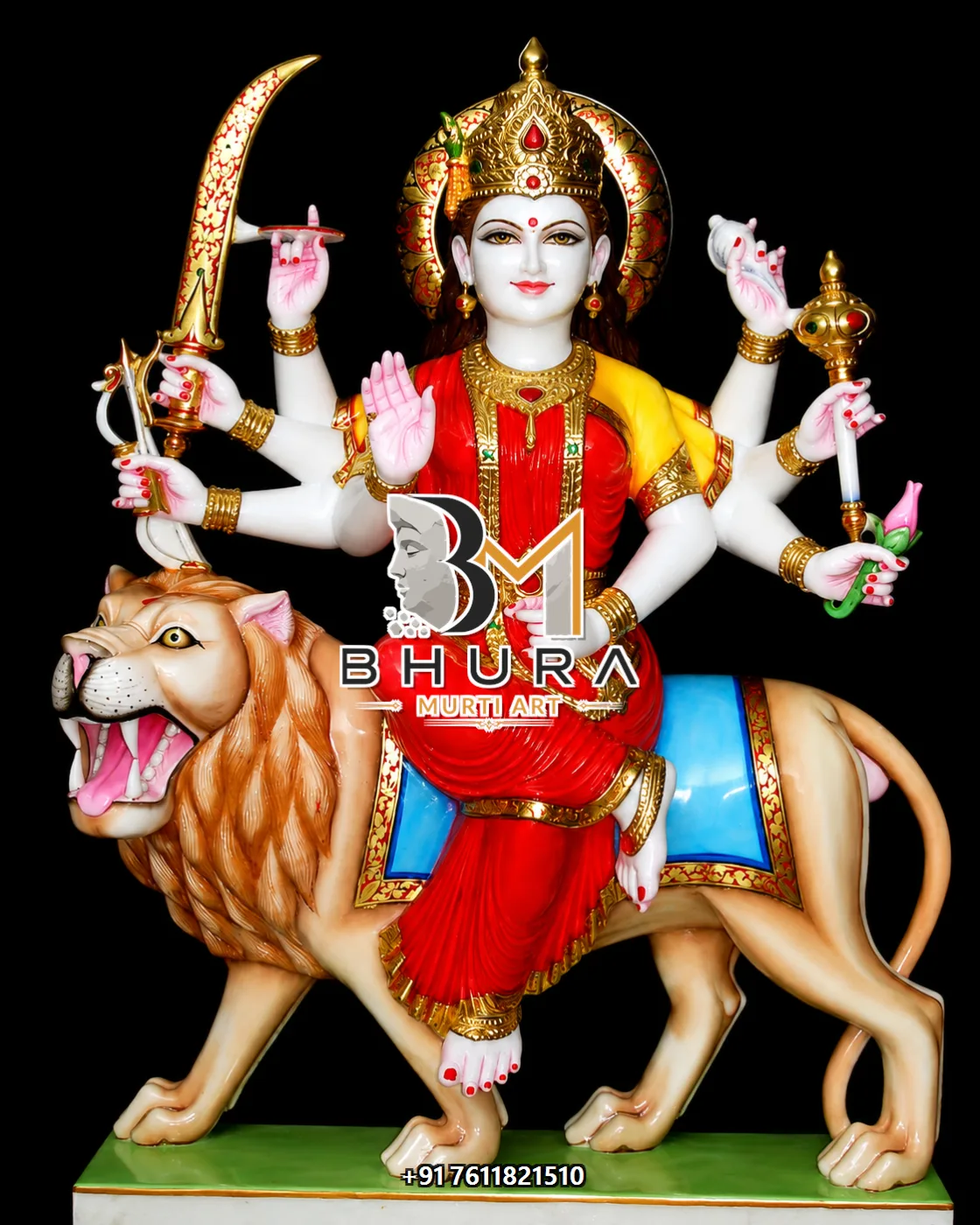 Durga Maa Red Attire Tiger Collection - design variant 2