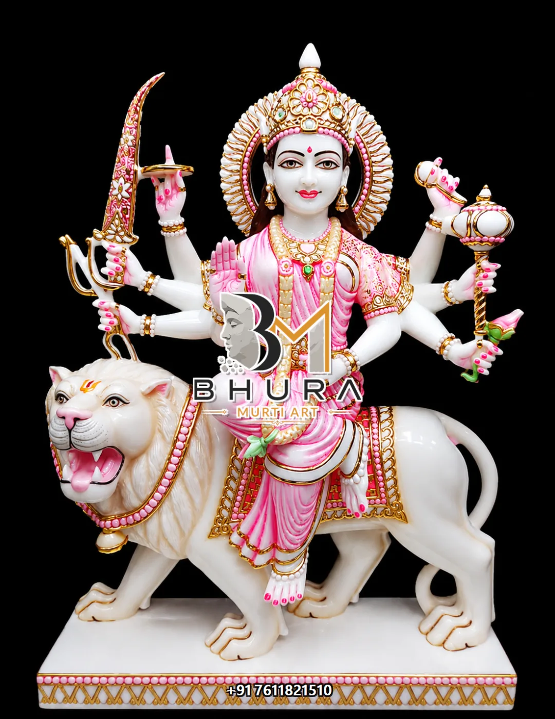 Durga Maa Red Attire Tiger Collection - design variant 3