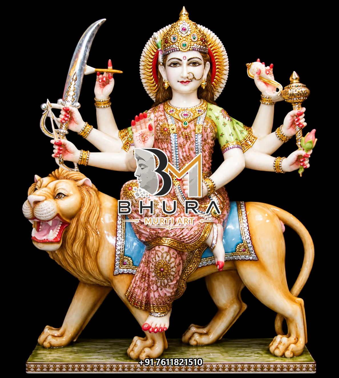 Durga Maa Red Attire Tiger Collection - design variant 4