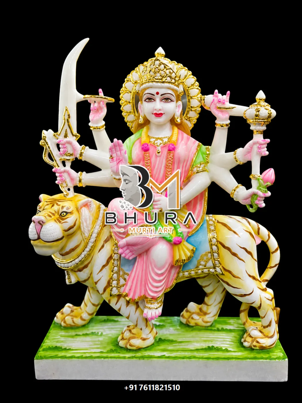Durga Maa Red Attire Tiger Collection - design variant 5
