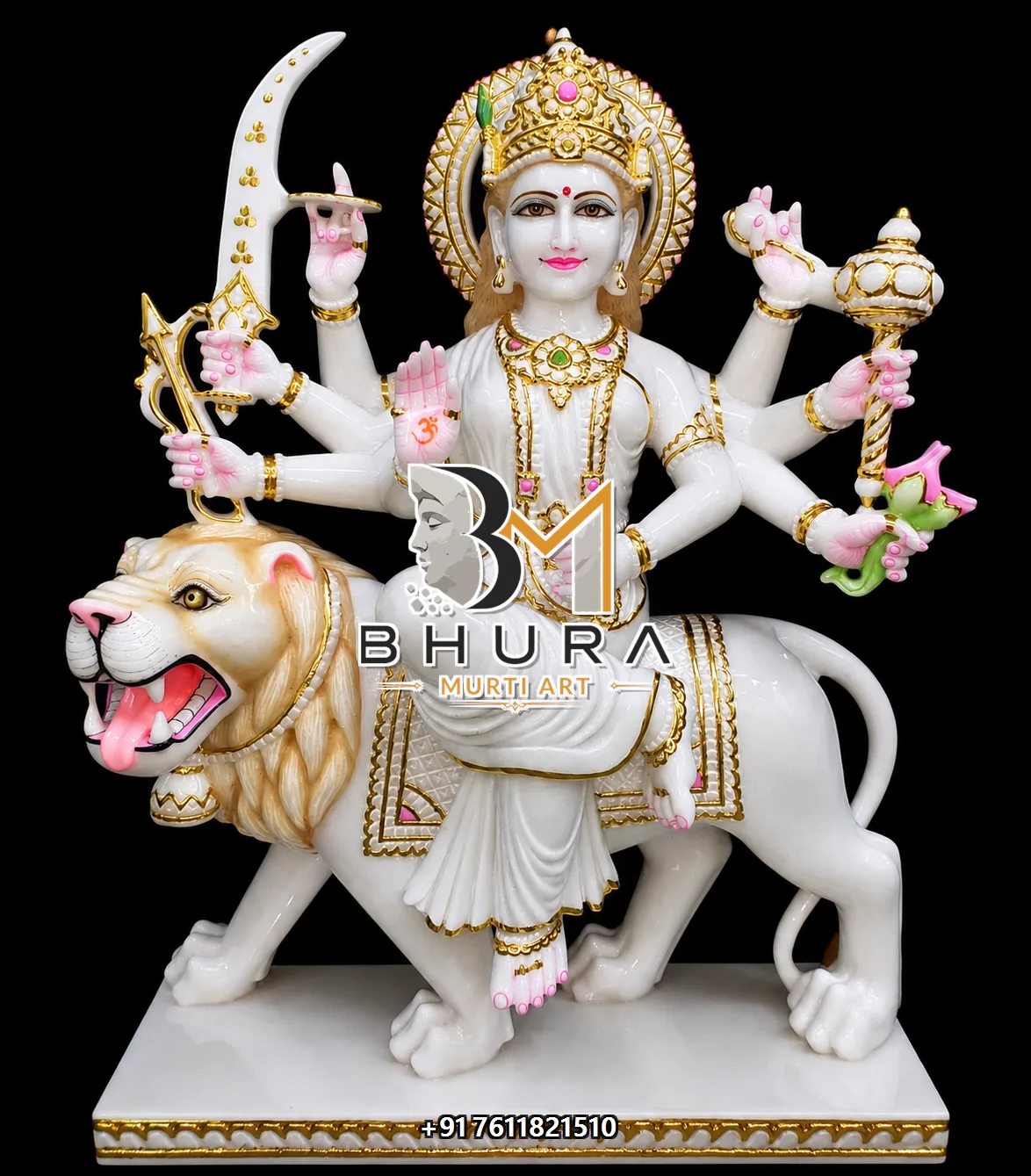 Durga Maa Pink Saree Marble Collection - design variant 4