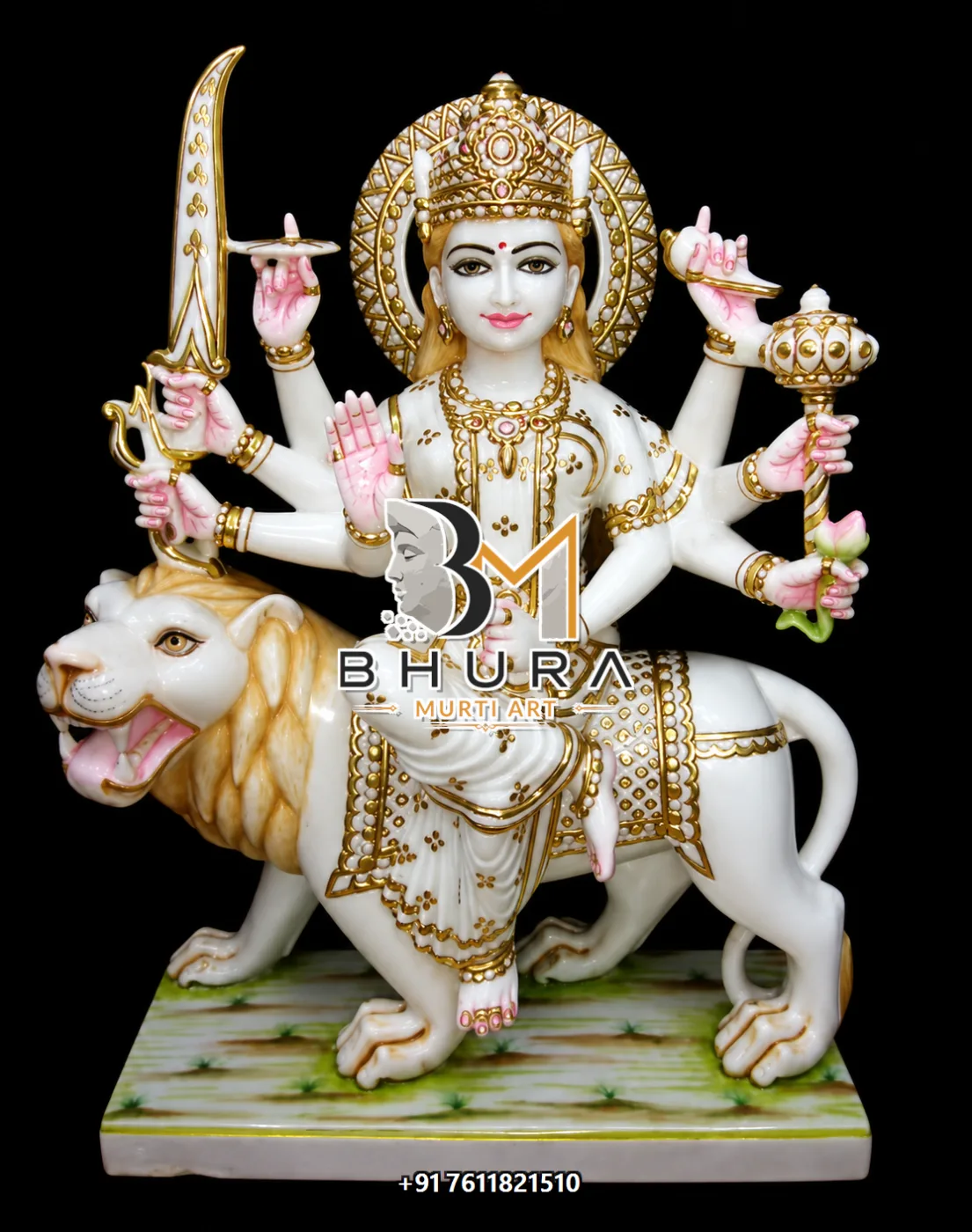 Durga Maa Pink Saree Marble Collection - design variant 5