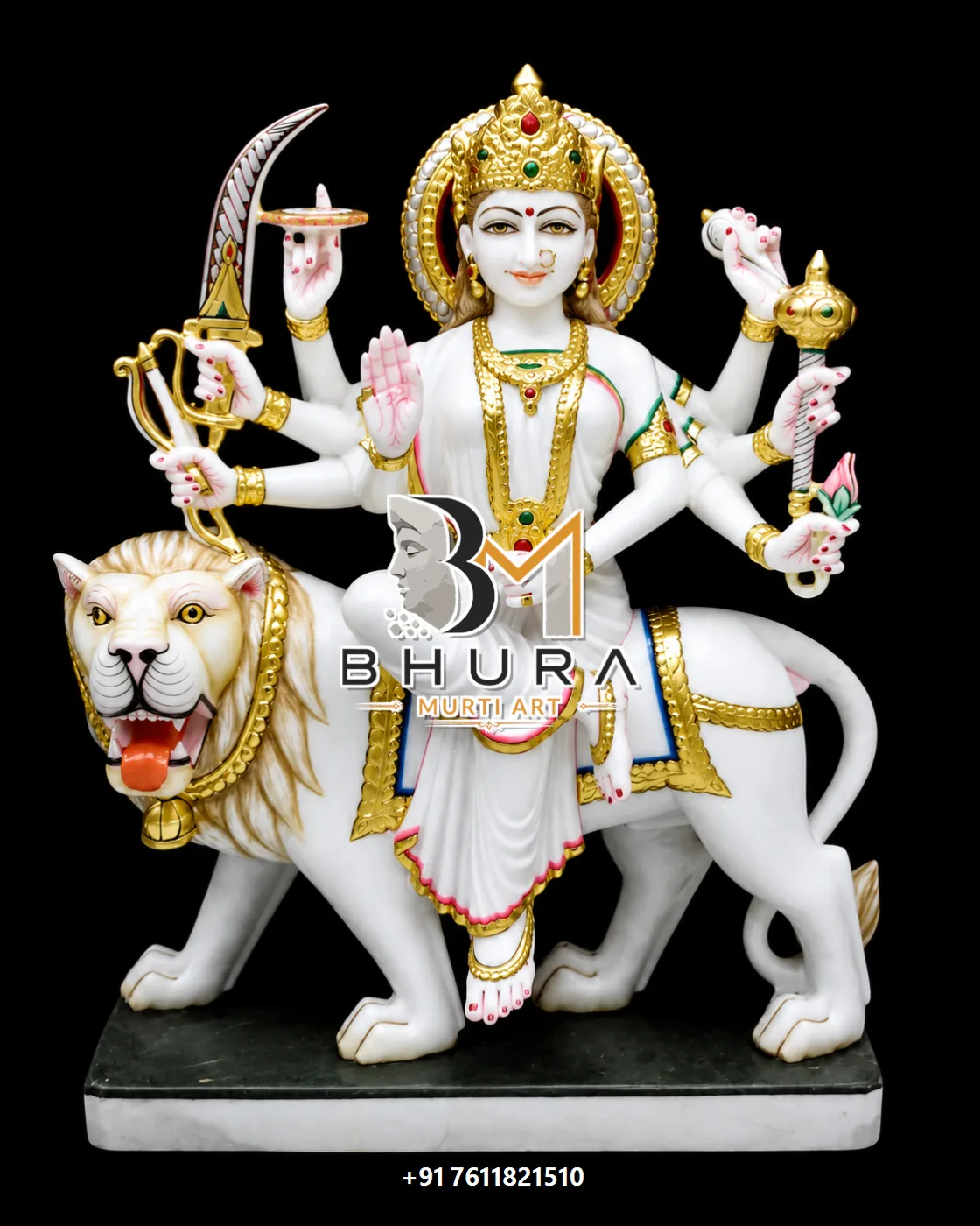 Durga Maa Orange Gold Lion Collection - design variant 3