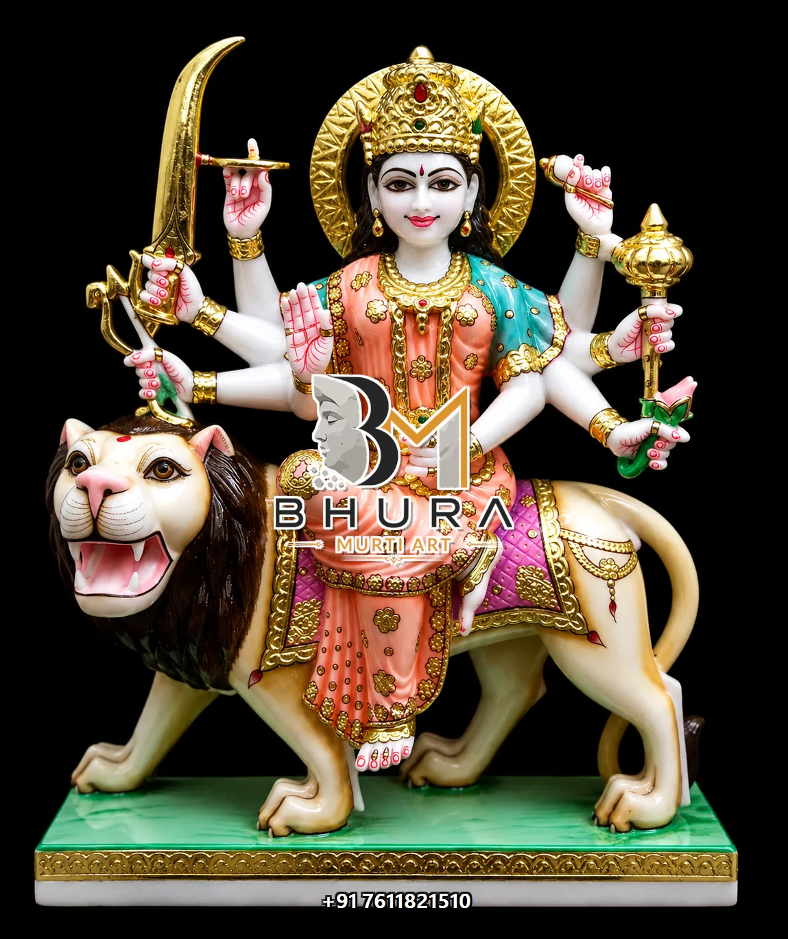 Durga Maa Divine White Lion Collection - design variant 2