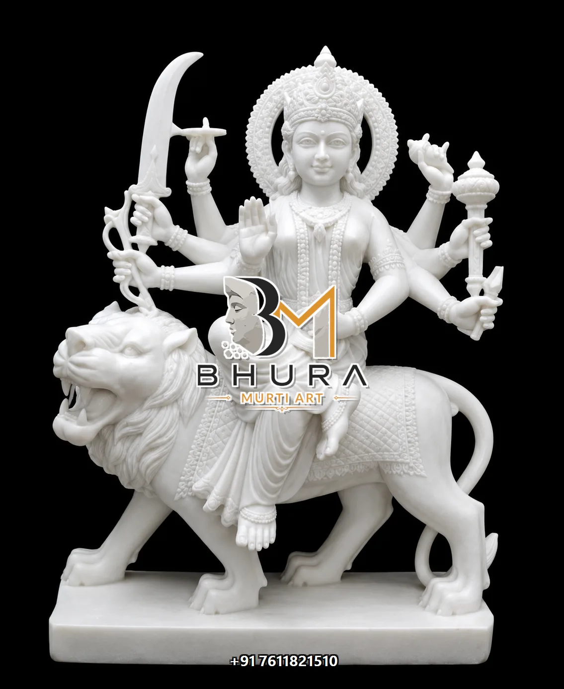 Durga Maa Divine White Lion Collection - design variant 5
