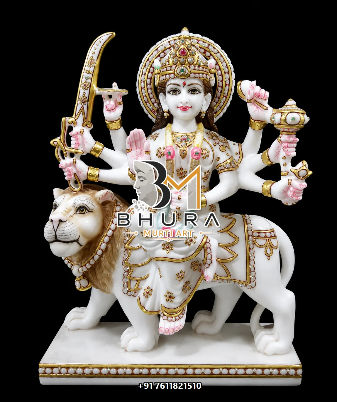 Durga Maa Hand-Carved Marble Collection - design variant 5