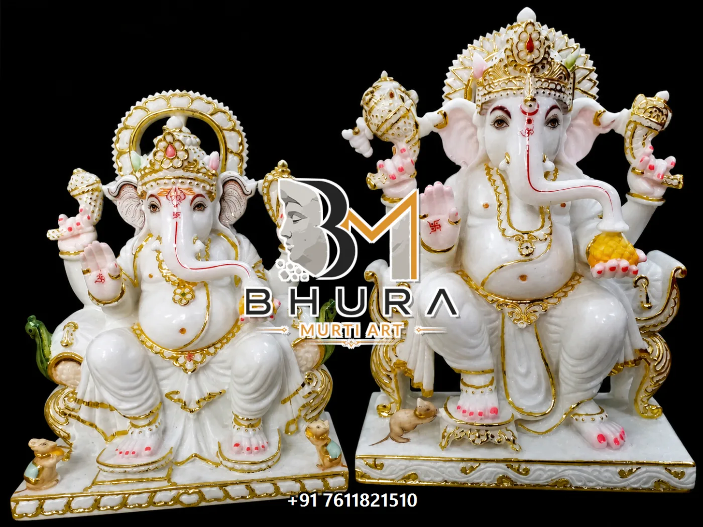 White Marble Ganesha Royal Variant Collection - design variant 3