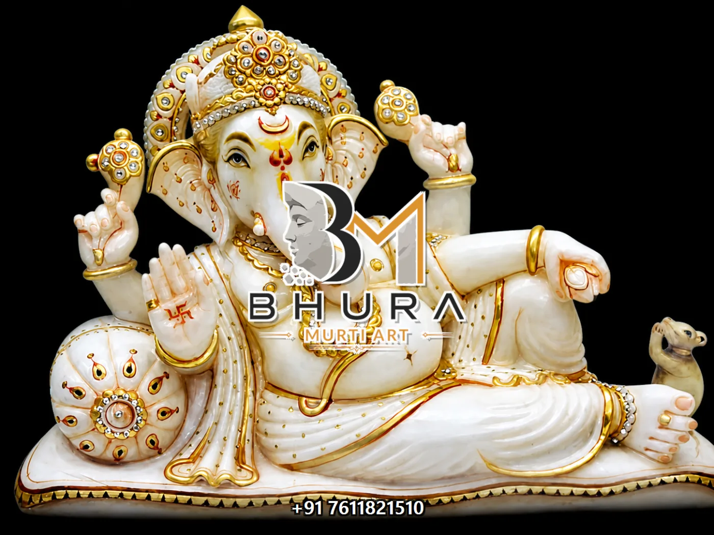 White Marble Ganesha Royal Variant Collection - design variant 4