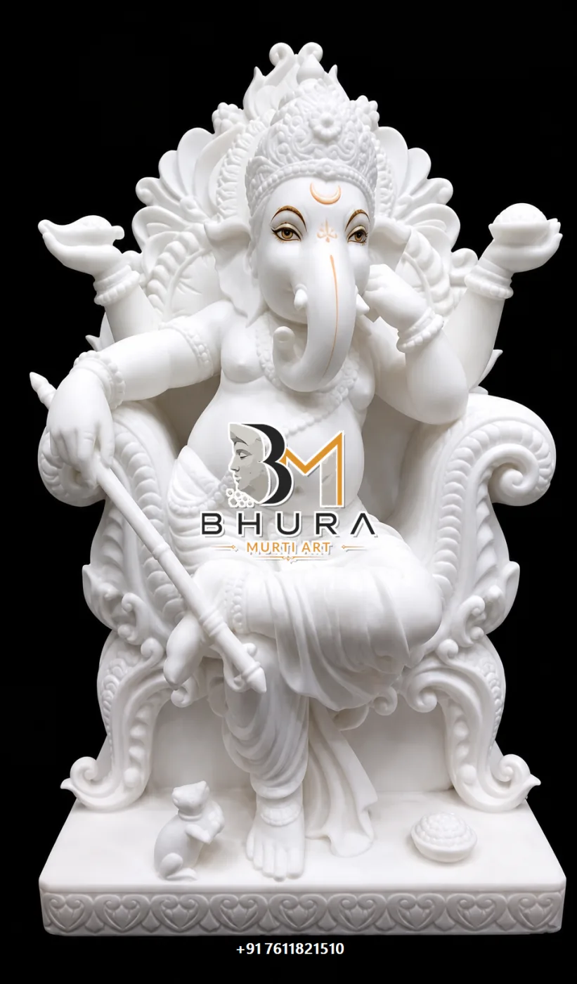 White Marble Ganesha Royal Variant Collection - design variant 5