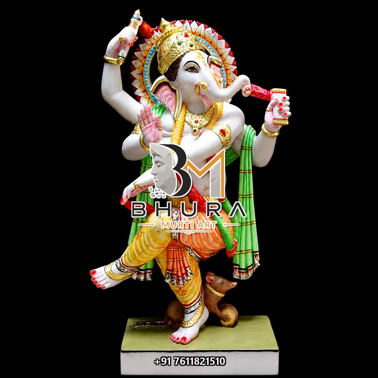 White Marble Ganesha Standing and Dancing Collection - design variant 3