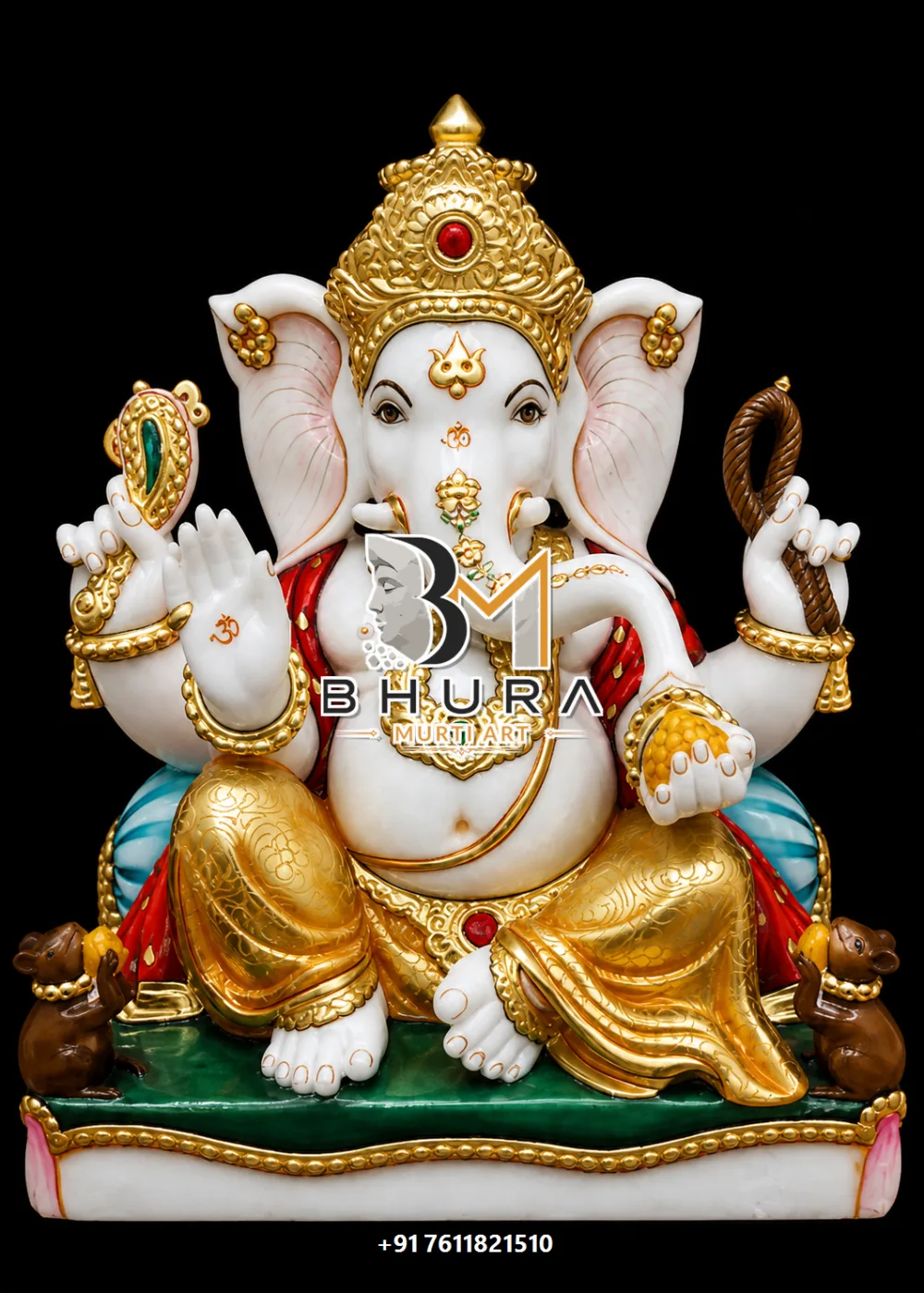 White Gold Ganesha Royal Throne Collection - design variant 4