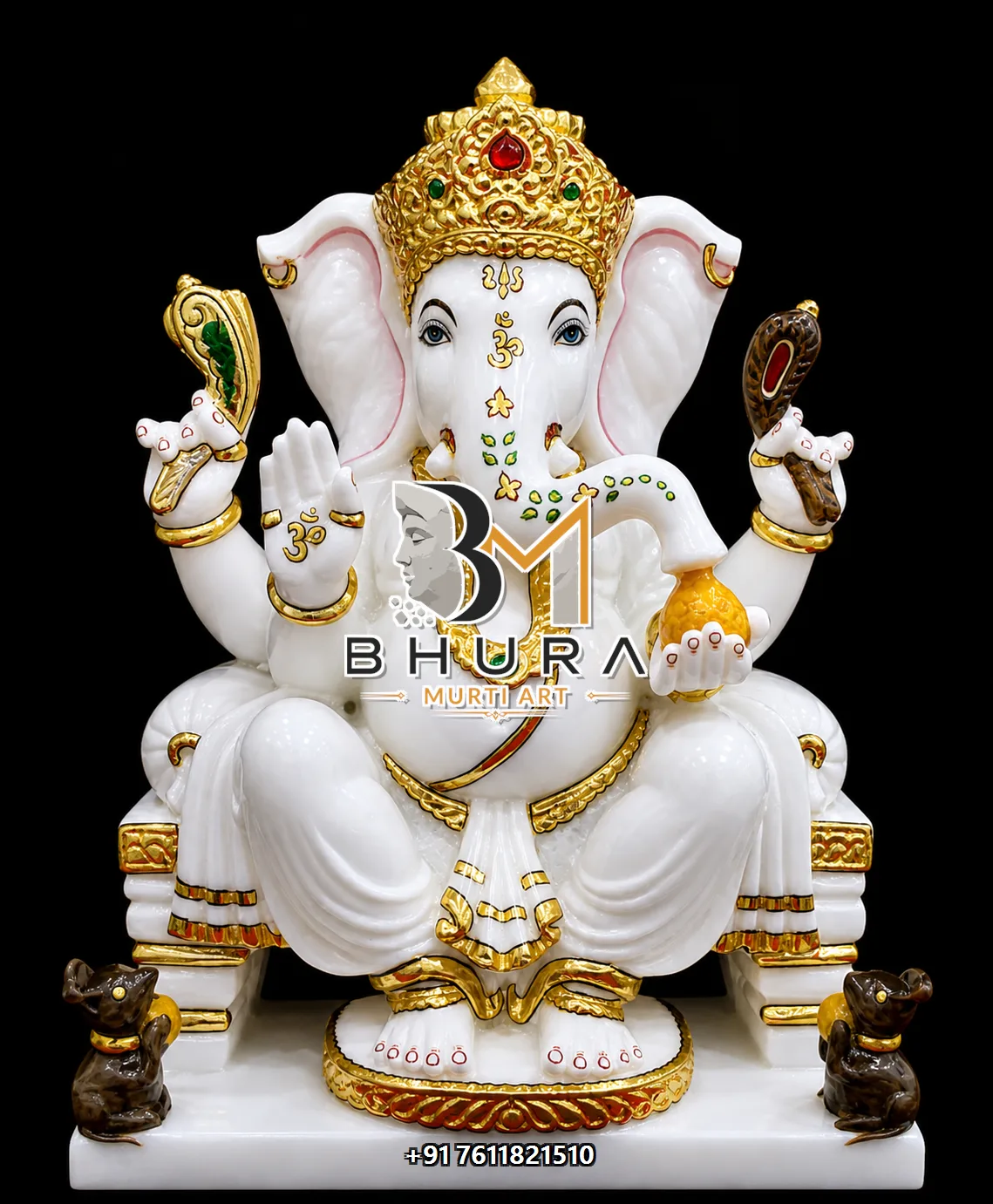 Premium White Marble Ganesha Collection - design variant 5