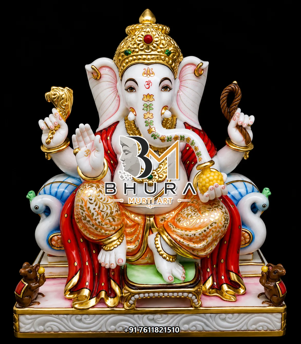 White Gold Ganesha Crown Variant Collection - design variant 2