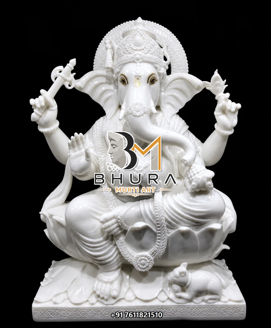 White Gold Ganesha Crown Variant Collection - design variant 3
