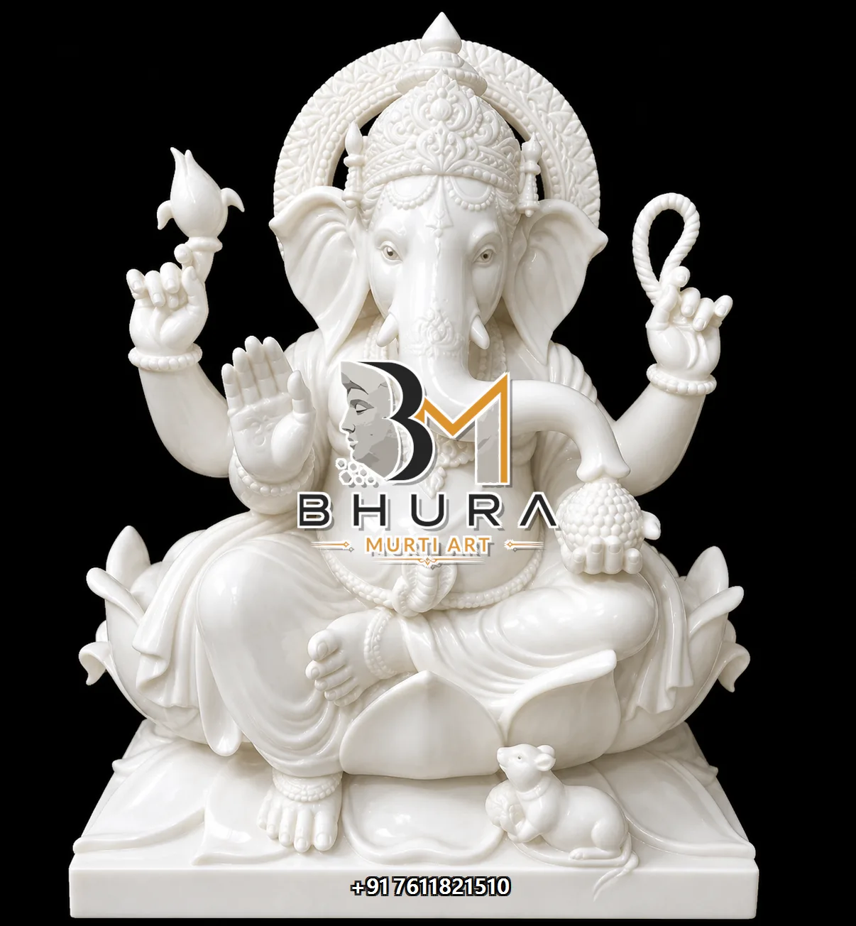 White Gold Ganesha Crown Variant Collection - design variant 5