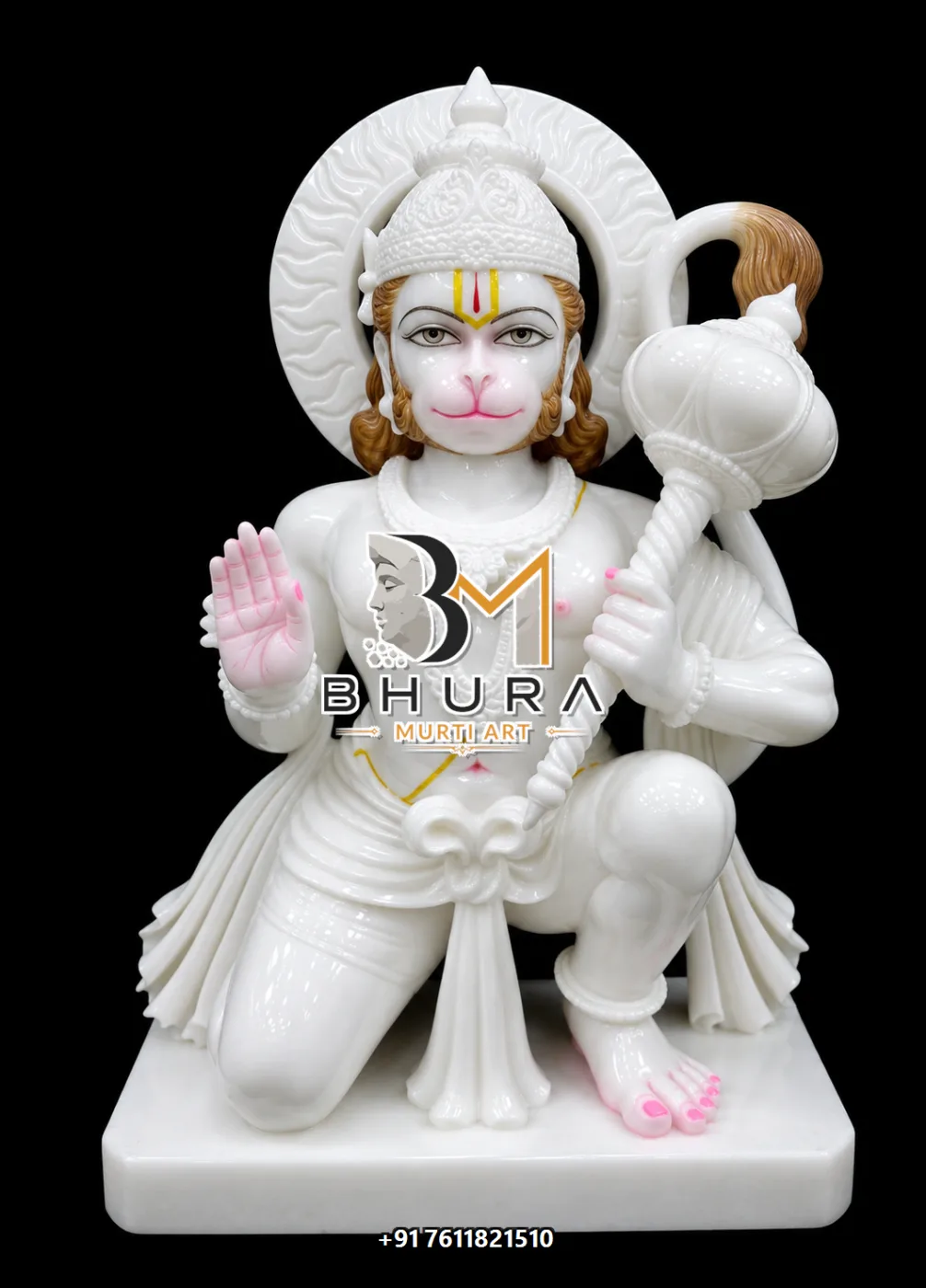 Sitting Hanuman Shwet Makrana Collection - design variant 2