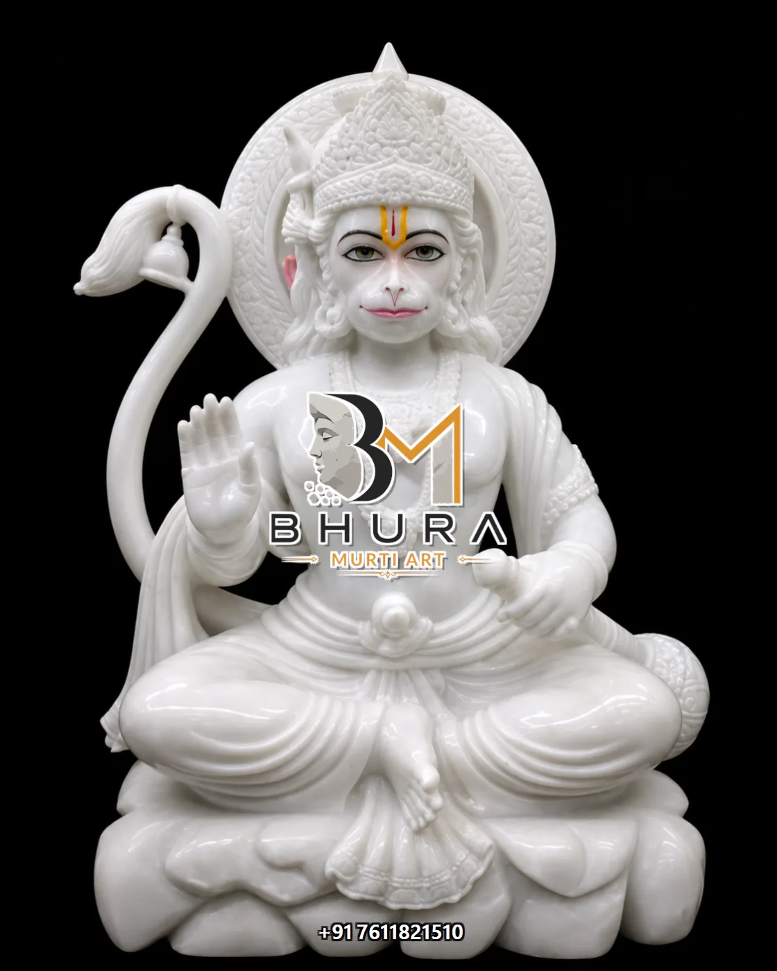 Sitting Hanuman Shwet Makrana Collection - design variant 3