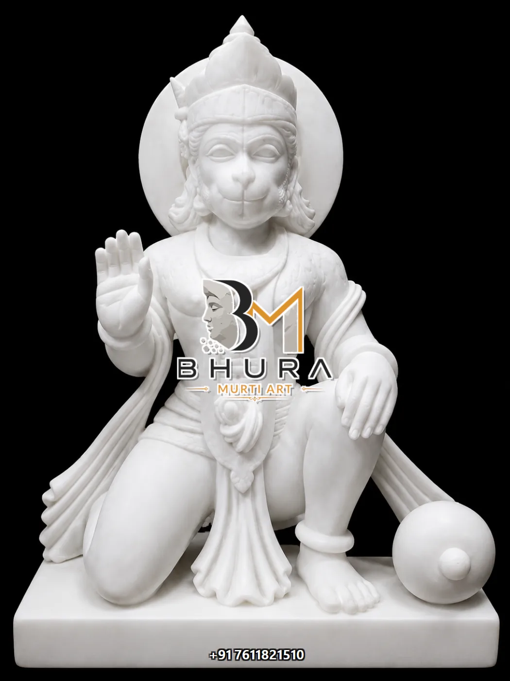 Sitting Hanuman Shwet Makrana Collection - design variant 4