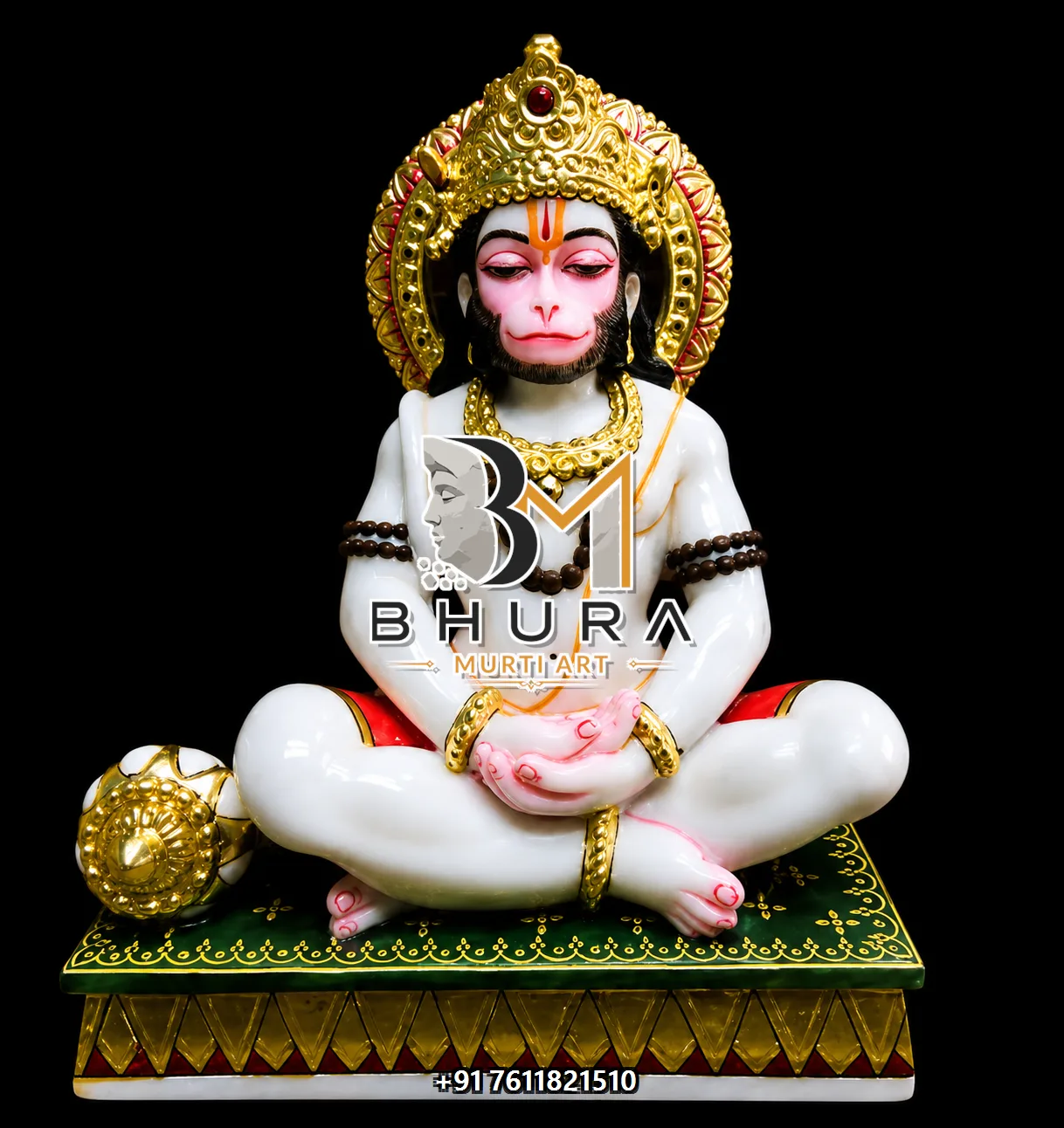 Sitting Hanuman Orange Royal Collection - design variant 4
