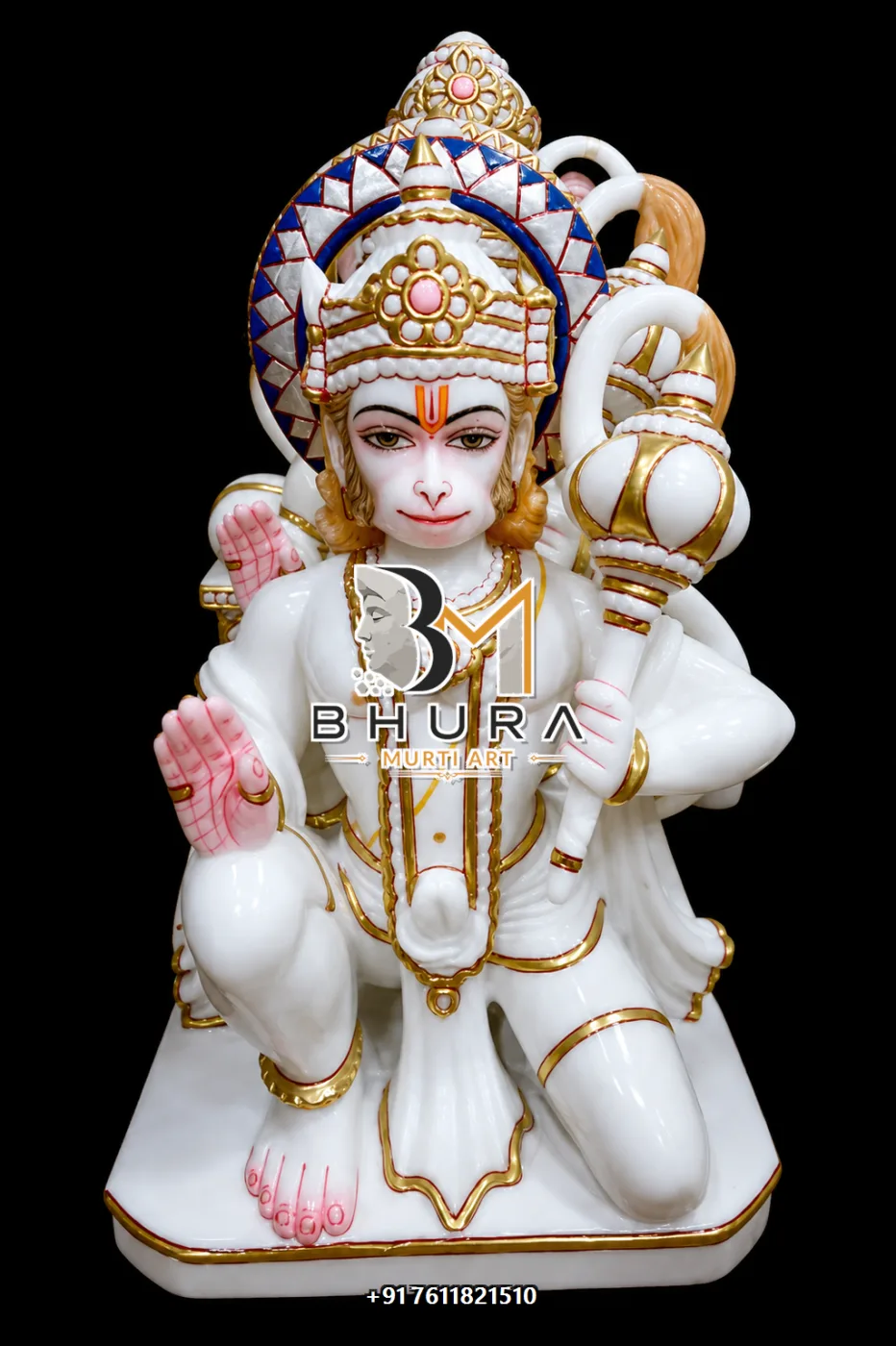 Sitting Hanuman Ornate Ashirwad Collection - design variant 2
