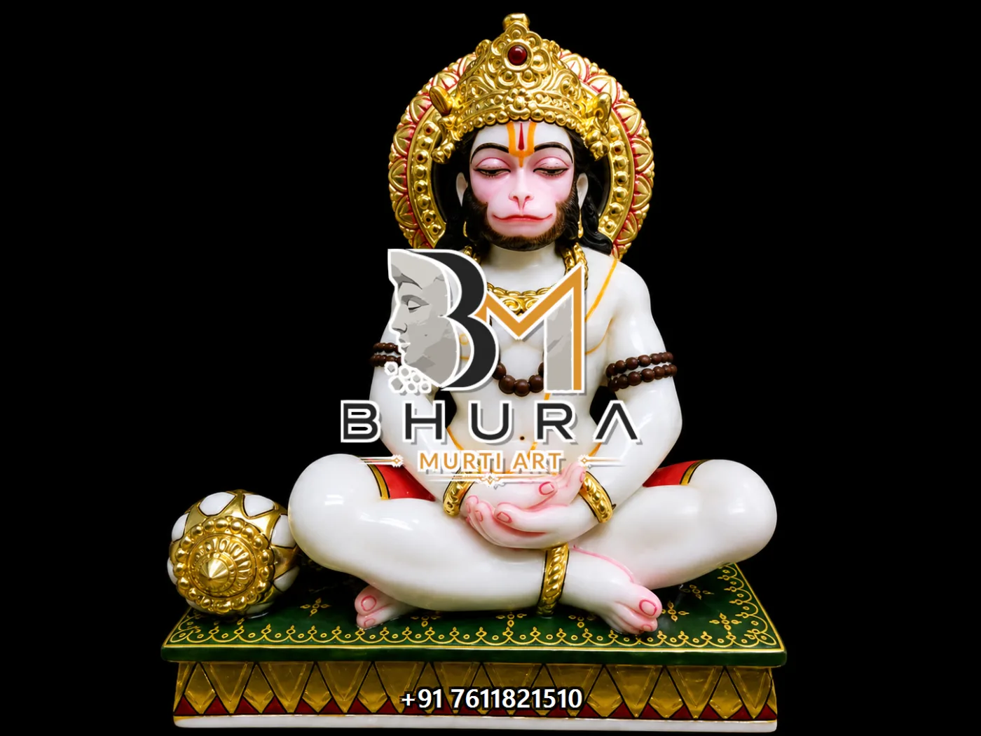 Sitting Hanuman Hand-Carved Marble Collection - design variant 2