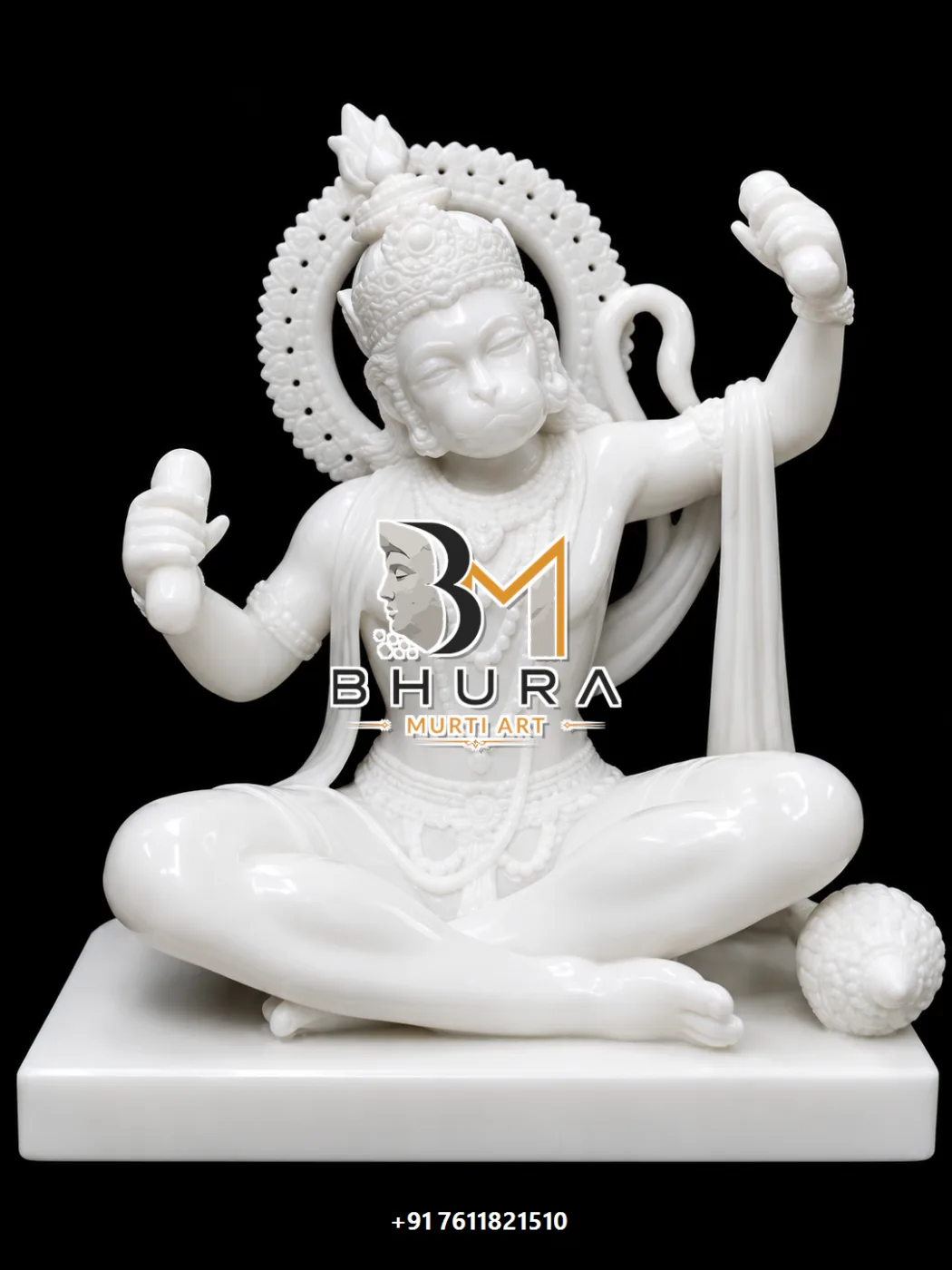 Sitting Hanuman Hand-Carved Marble Collection - design variant 3
