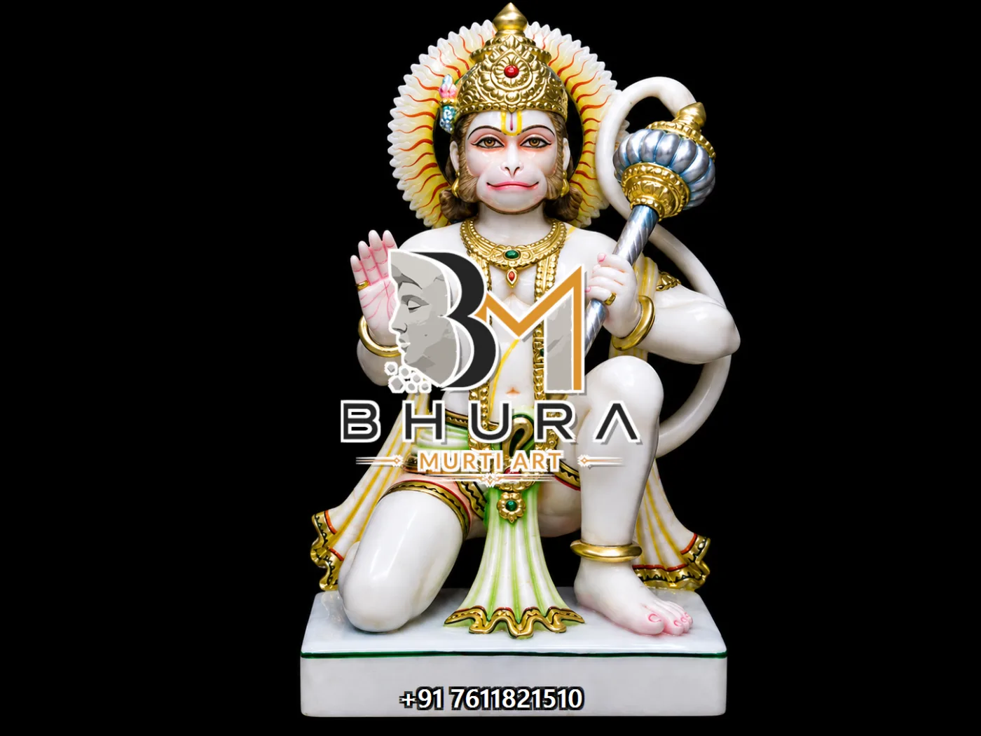 Sitting Hanuman Hand-Carved Marble Collection - design variant 4