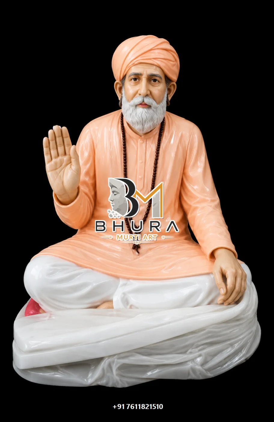 Indian Saint and Guru Seated Statue Collection - handcrafted design variant 3