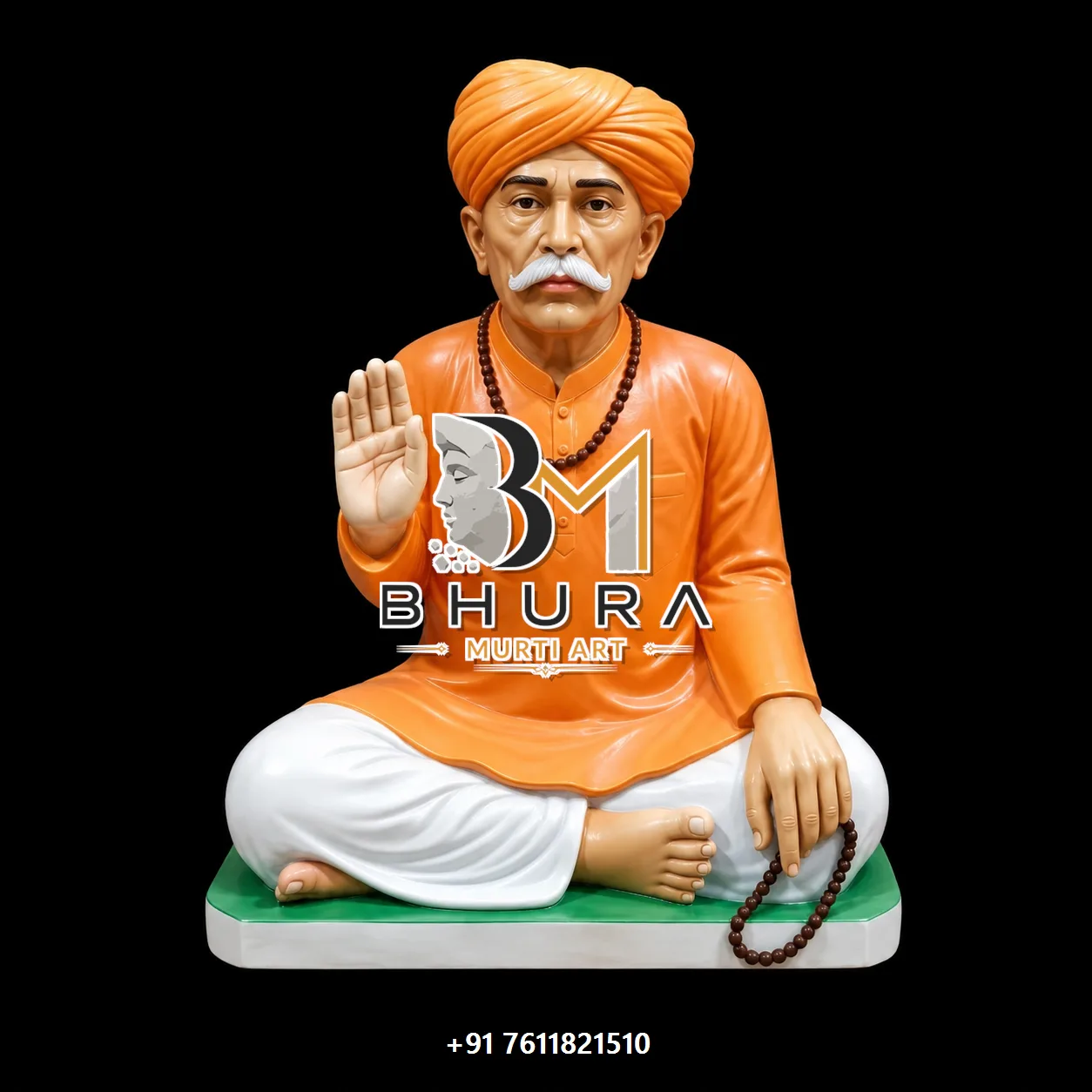 Indian Saint and Guru Seated Statue Collection - handcrafted design variant 4